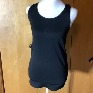 Nike Pro black tank with green cut out accents, size medium
